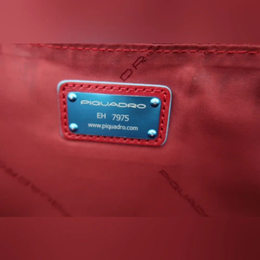 Piquardo Laptop Briefcase Red Leather